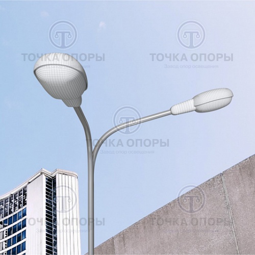 К2-1,0-1,0-90-Ф4 двухрожковый разнонаправленный под 90° консольный кронштейн